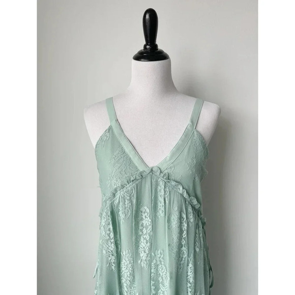 & Other Stories NWT Lace Midi Dress - Mint Green - Size 8 - Picture 4 of 14